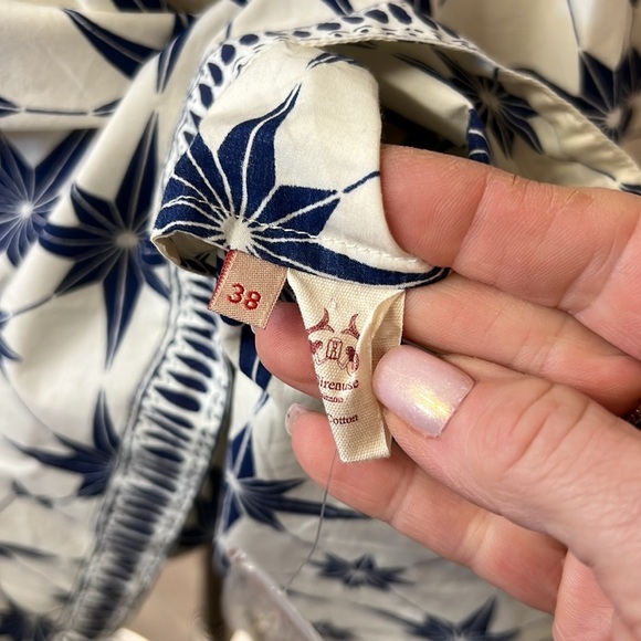 Le Sirenuse Positano NWT Lucy Blue Starburst Printed Cotton Sun Dress Size 38/2 - Picture 6 of 8